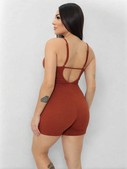 Kit 2 Macaquinhos Macacão Canelado Alcinha Academia Esportivo Fitness